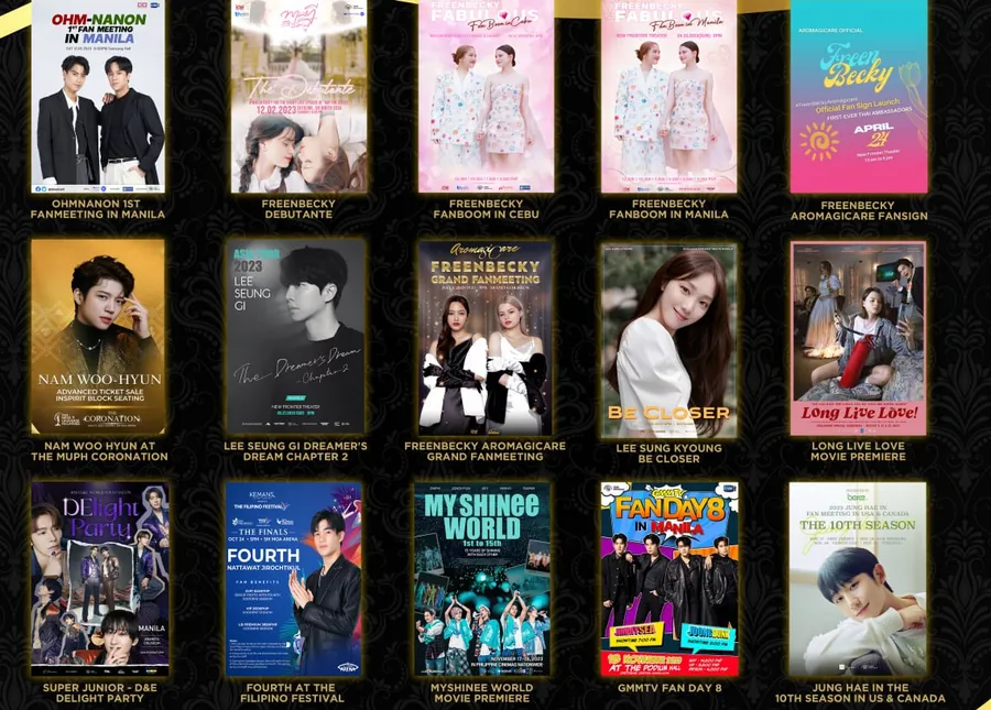 Poster grid of 2023 CDM Entertainment shows.