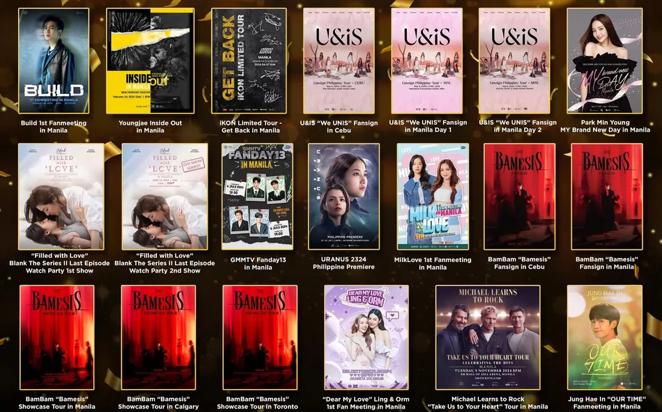 Poster grid of 2024 CDM Entertainment shows.